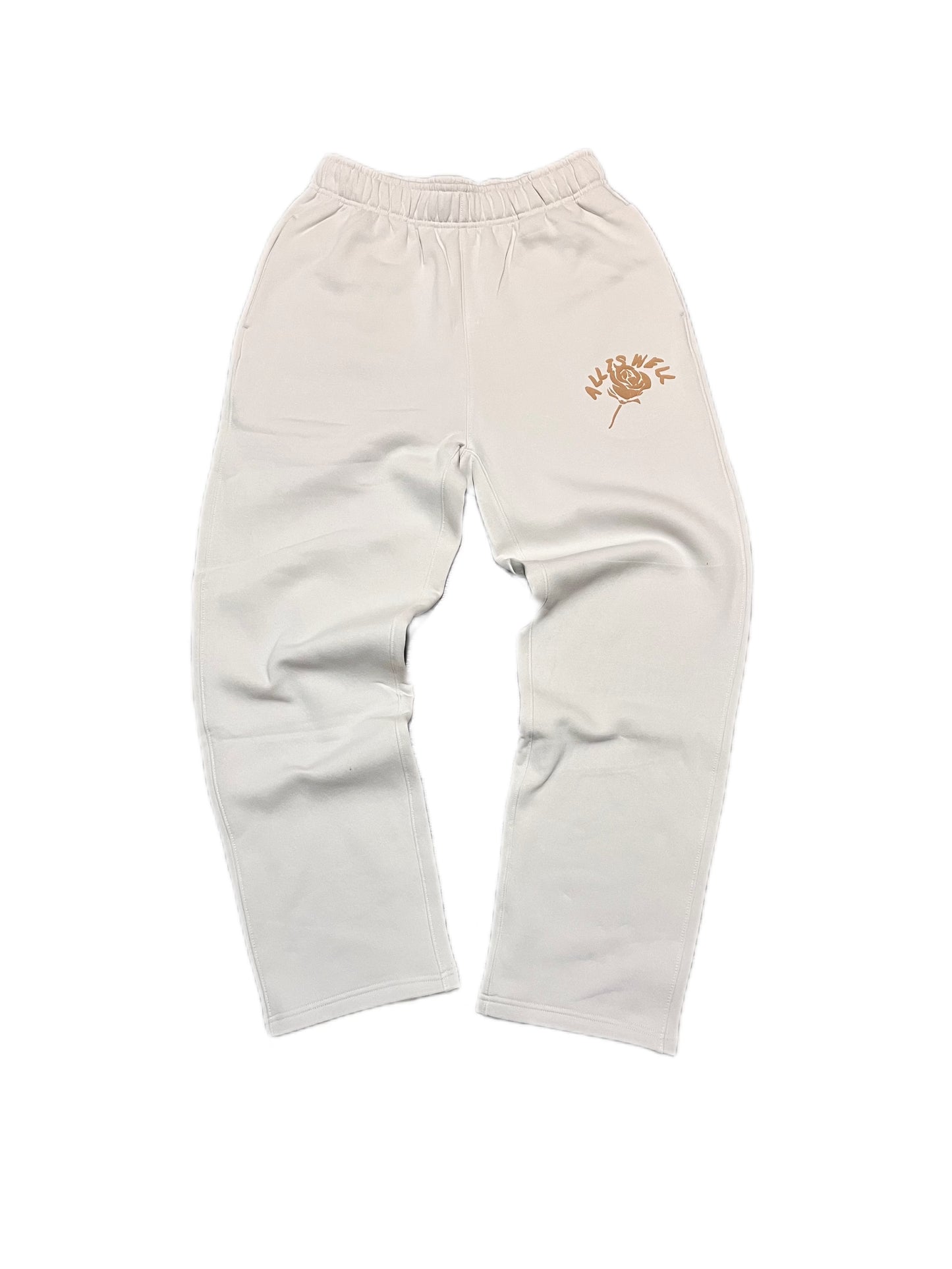 OffWhite&Beige ALL IS WELL cuffless track pants