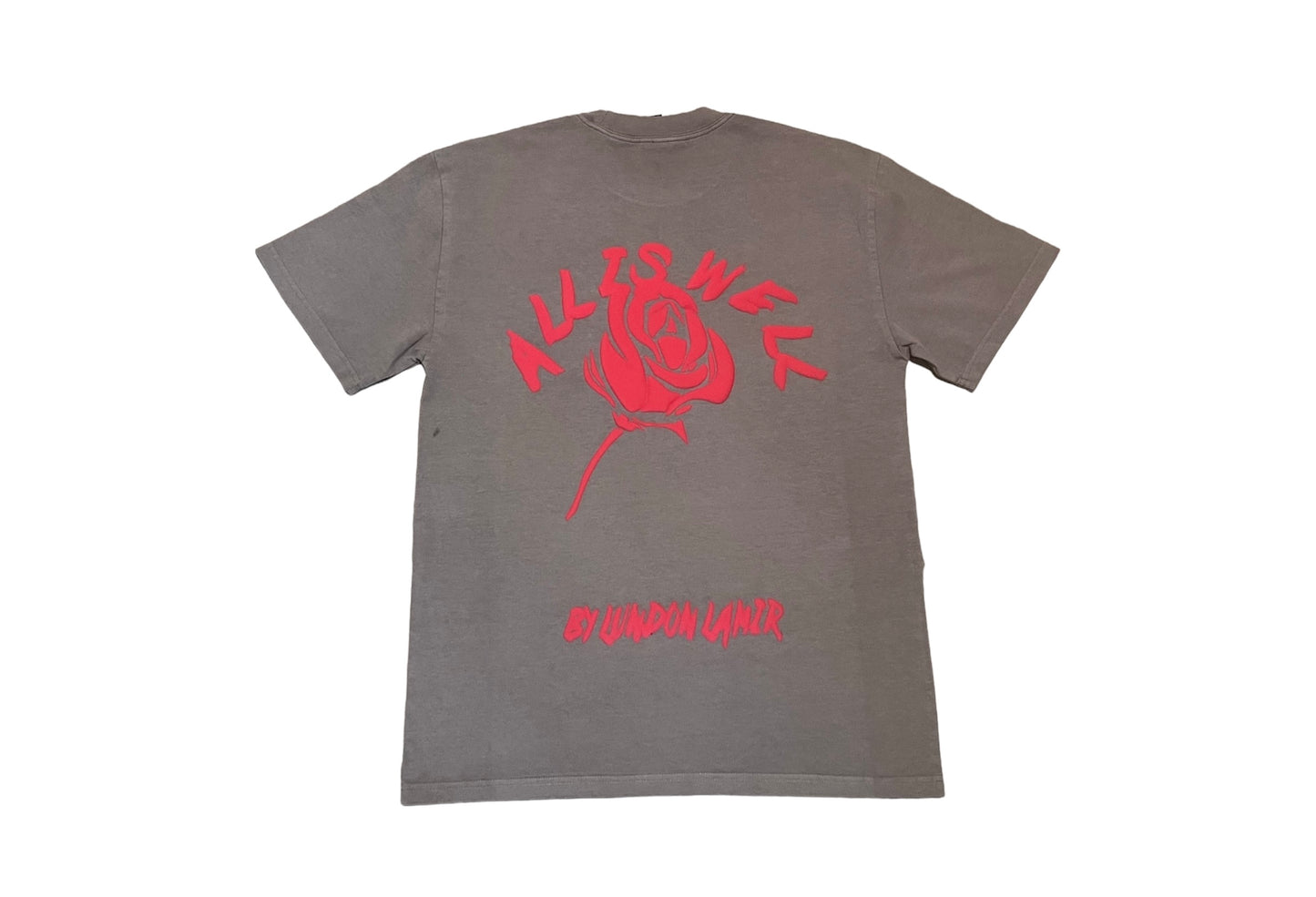 Faded Grey&Red Heavyweight ALL IS WELL Tee