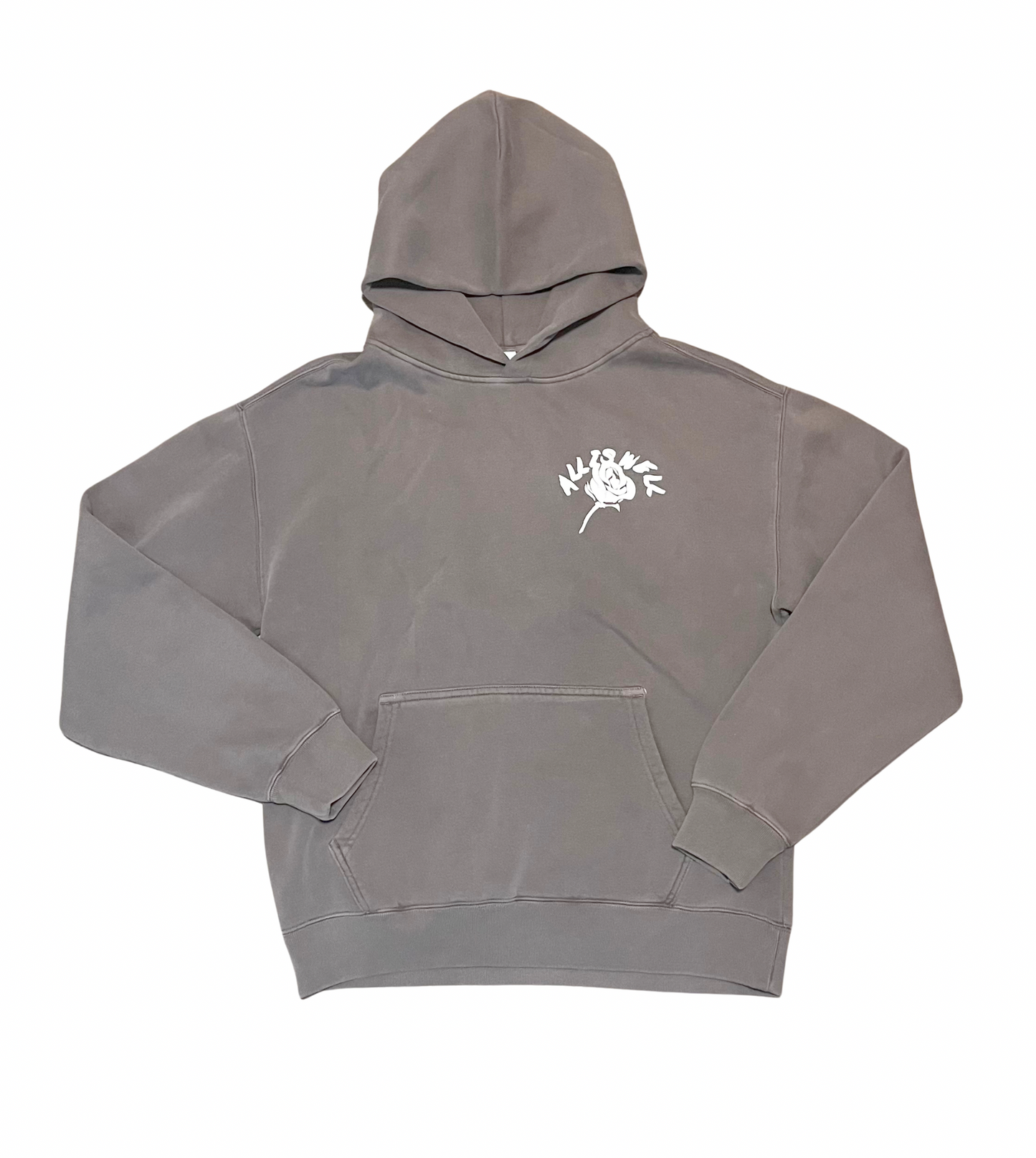 Faded Grey&White ALL IS WELL Hoodie